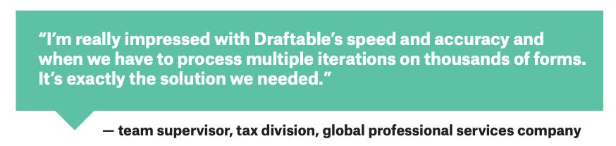 Draftable's document comparison tool is recognized for speed and accuracy