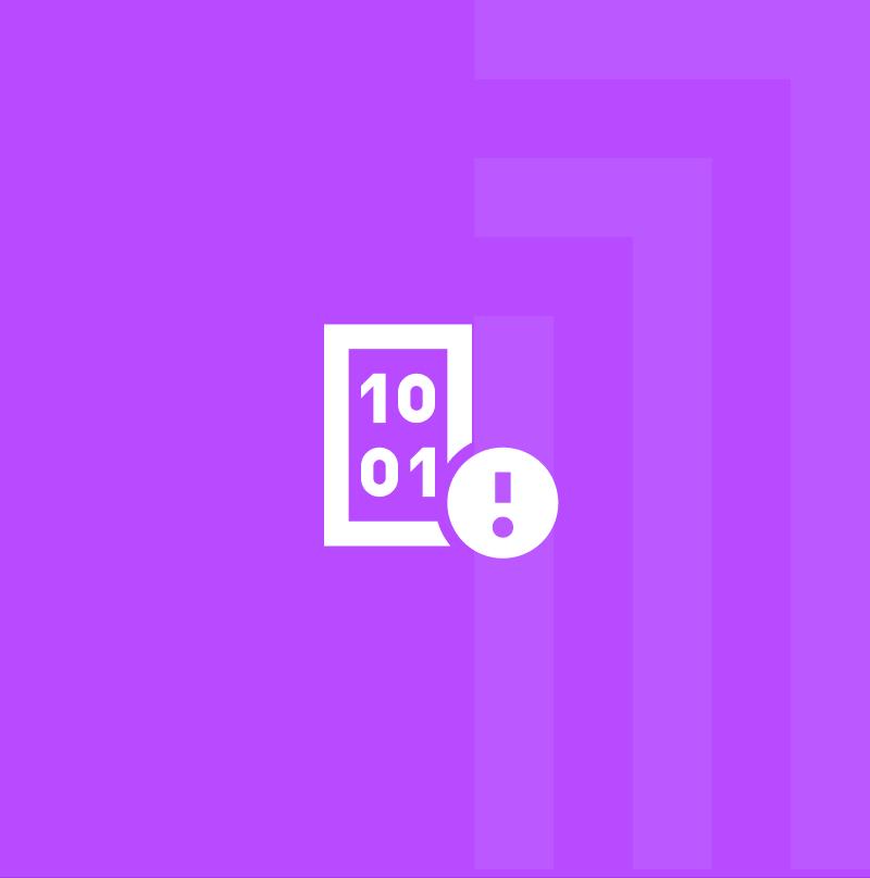 Code file with alert icon