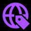 Globe tag icon