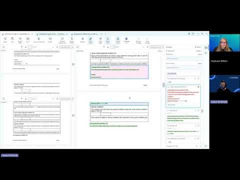 Screenshot of a document comparison demo in a video call